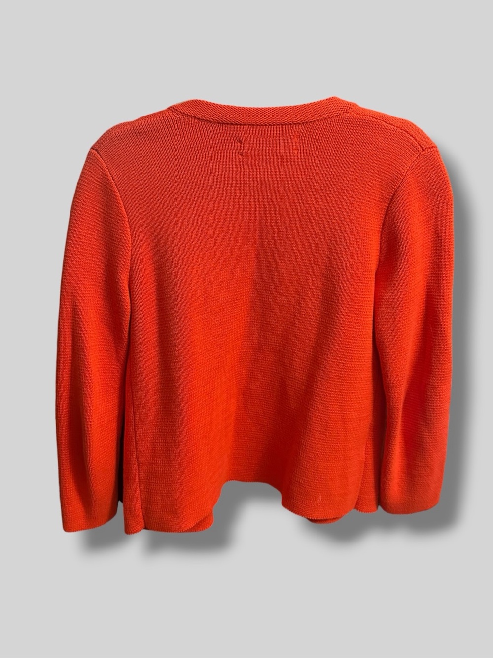 LOFT Orange Zip-Front Textured Knit Cardigan - Picture 4 of 5